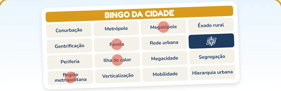 Ilustração do jogo Bingo da Cidade